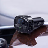 Baseus Car Charger for iPhone Mobile Phone Handsfree FM Transmitter Bluetooth Car Kit LCD MP3 Player Dual USB Car Phone Charger