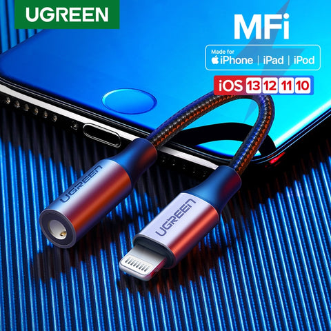 Ugreen MFi Lightning to 3.5mm Headphones Adapter for iPhone 11 Pro 8 7 Aux 3.5mm Jack Cable for Lightning Adapter Accessories