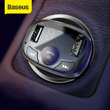 Baseus Car Charger for iPhone Mobile Phone Handsfree FM Transmitter Bluetooth Car Kit LCD MP3 Player Dual USB Car Phone Charger
