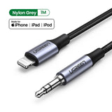 Ugreen MFi Lightning to 3.5mm Aux Cable for iPhone 11 Pro Max X 7 3.5mm Jack Male 1M Cable Car Converter Headphone Audio Adapter