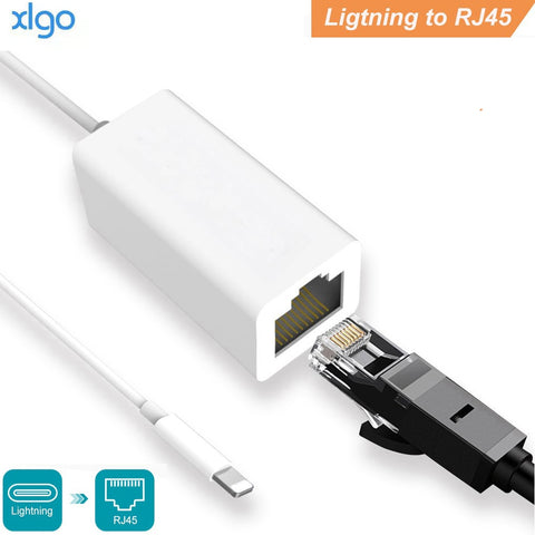 For Lightning To RJ45 Ethernet LAN Wired Network Adapter 100Mbps Network Cable Overseas Travel Compact For iPhone X/iPad Series